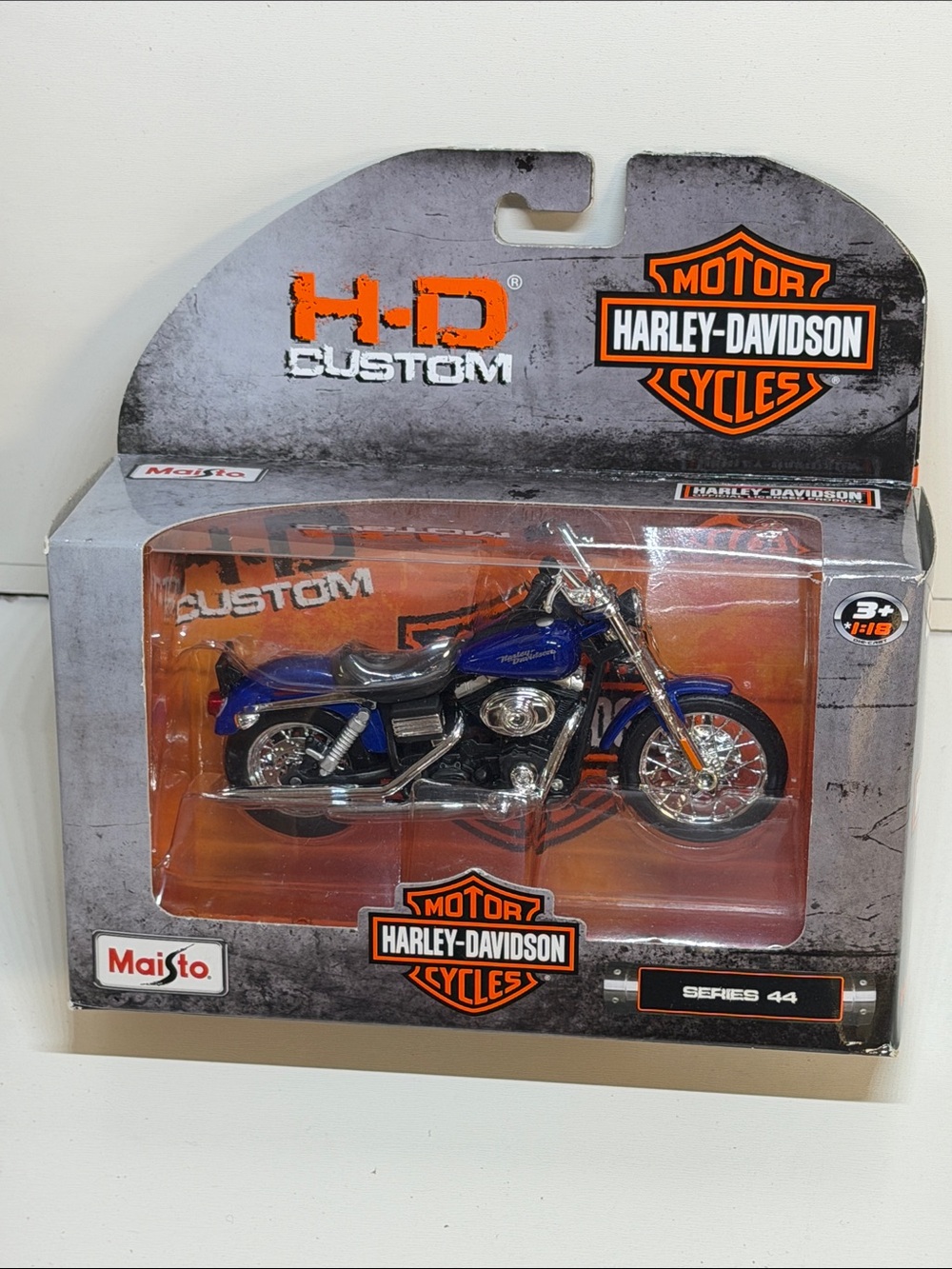 Harley-Davidson Blue and Chrome Diecast Motorcycle